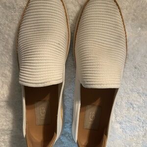 Ugg White Ribbed Slip-On Shoes